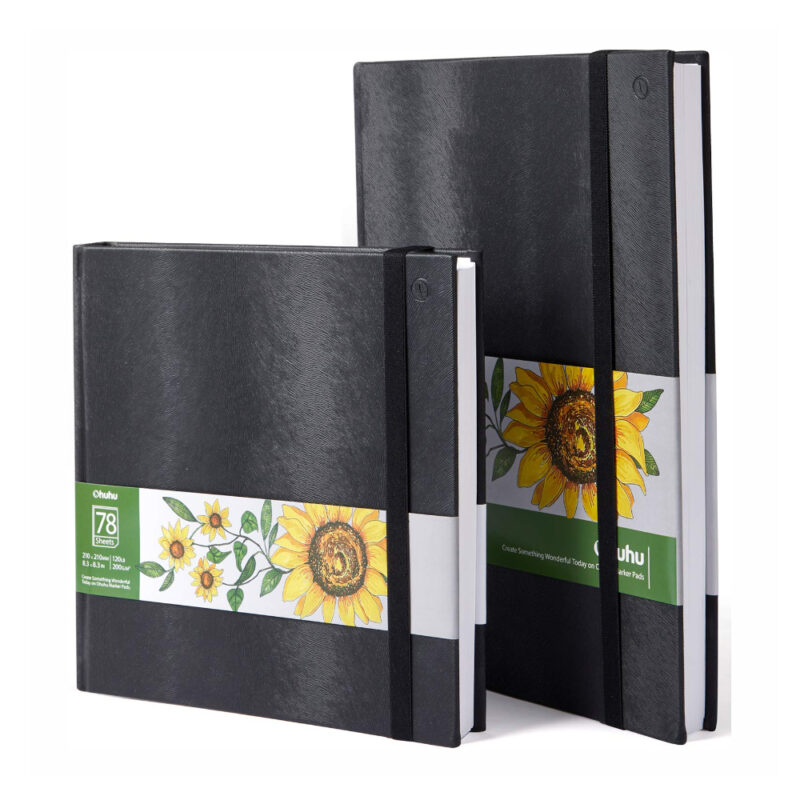 Kit 2 Blocos Ohuhu Papel 200g A4+Quadrado 156fl Capa Dura