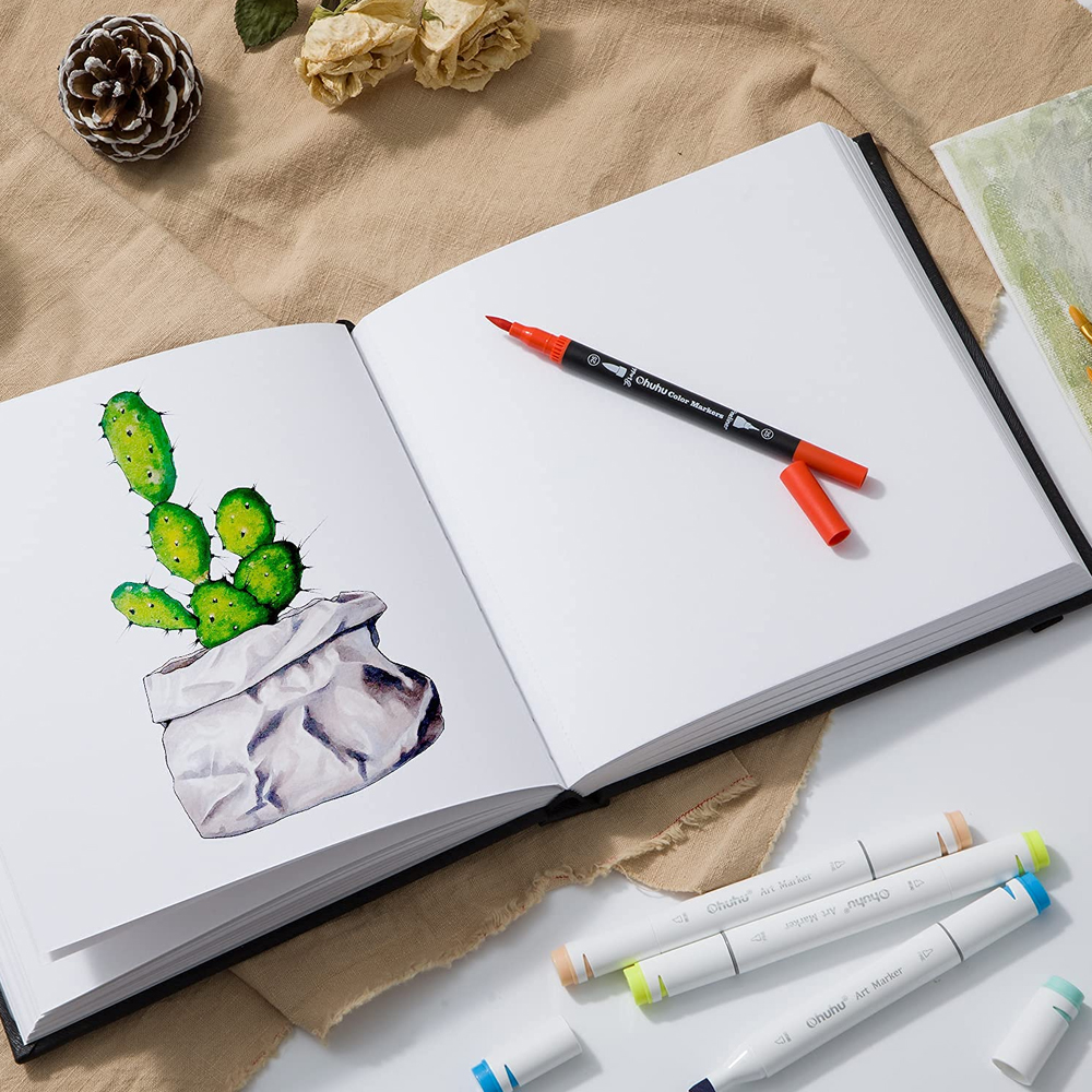 Ohuhu Bloco Desenho Mixed Media 120gsm 60 Folhas Espiral