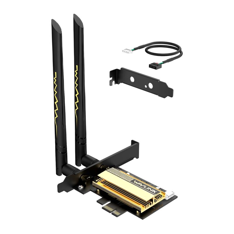 Placa de Rede Wi-Fi 6E Tri-Band AX5400 Wavlink Bluetooth 5.3