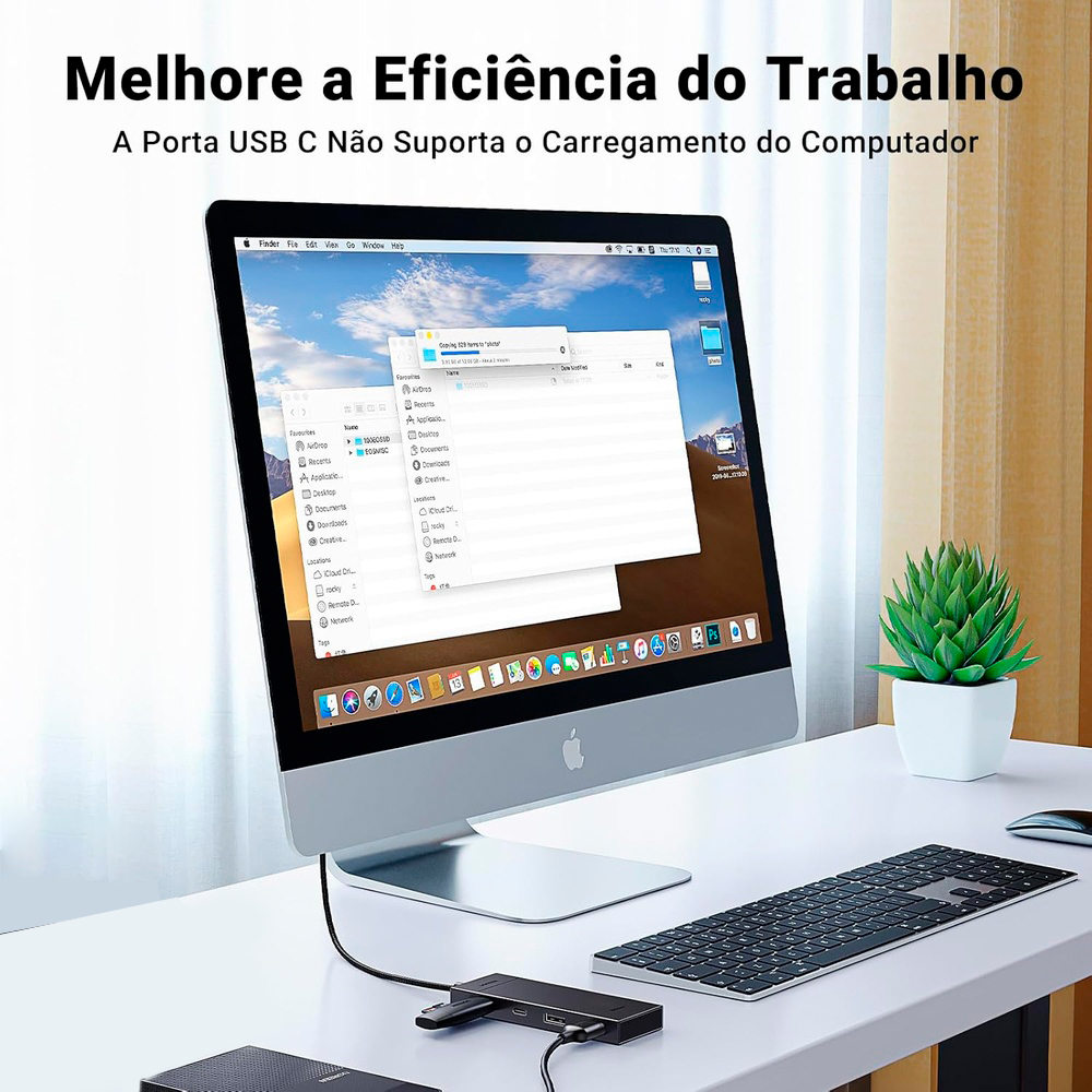 Hub Usb C Ugreen CM806 10Gbps USB-C/A 3.2 Gen2 Multiportas