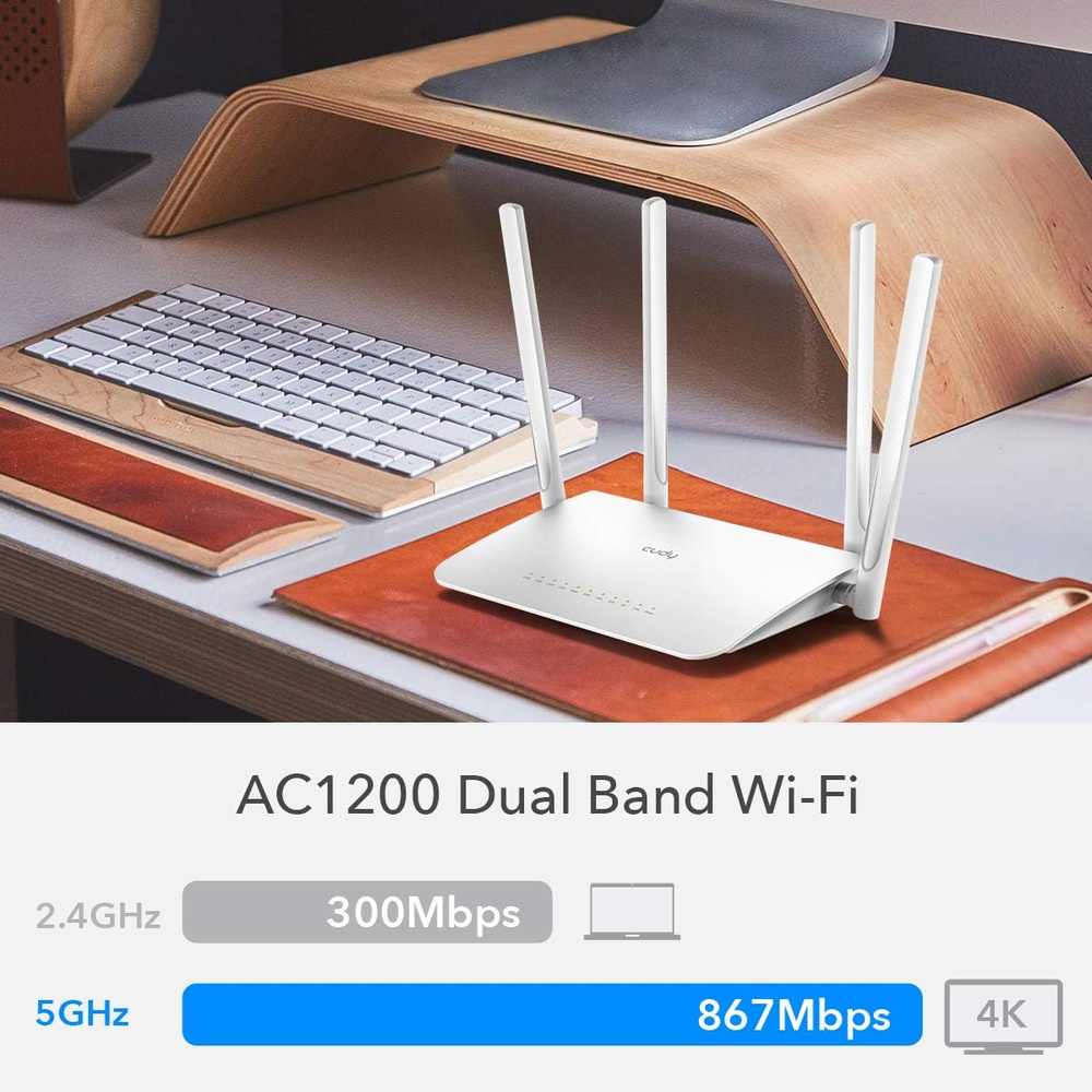 Roteador Mesh Wi-Fi 5 Cudy WR1300 AC1200 Dual-Band Gigabit