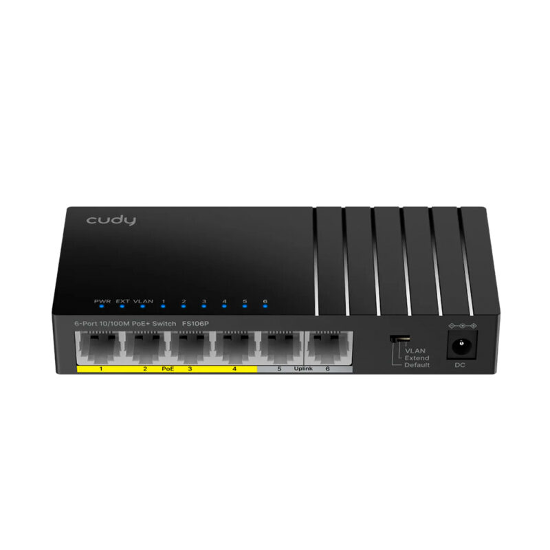 Switch Poe+ 6 Portas 10/100 2 Uplink 36w Watchdog Fs106p