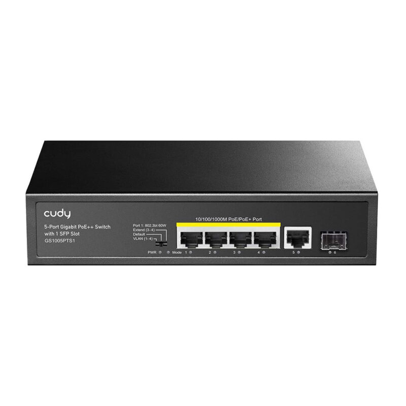 Switch Gigabit Poe+ 4 Portas 1 Uplink 1 Sfp 60w Gs1005pts1