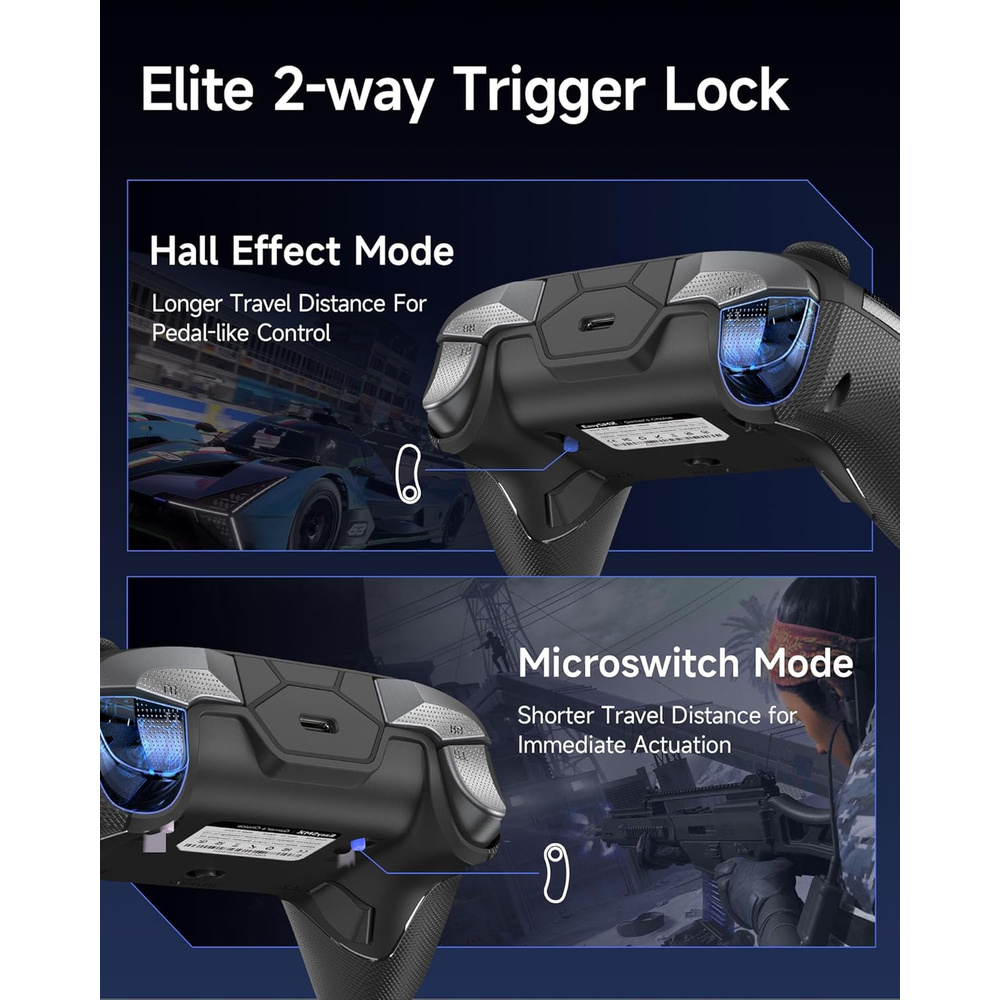 Controle Gamer EasySMX D10 TMR Mecânico Hall Effect Preto