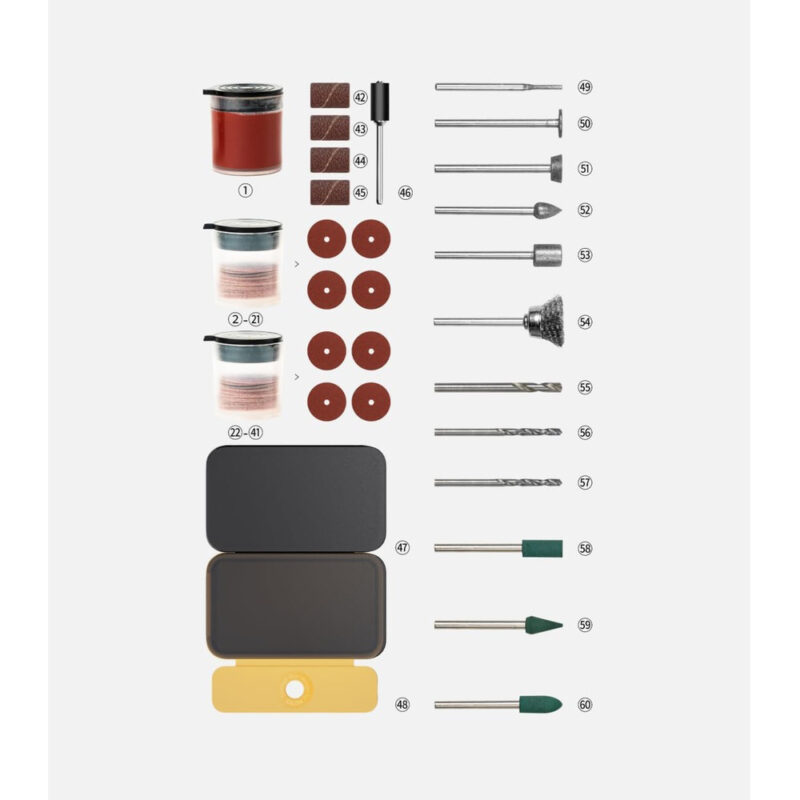 Kit de Acessórios Hoto para Ferramenta Rotativa Polir Lixar