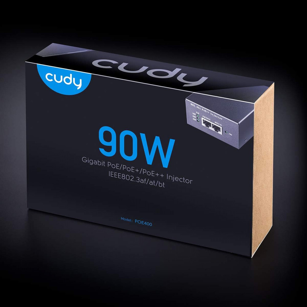 Adaptador Injetor Cudy PoE++90W Gigabit POE400 802.3bt Metal