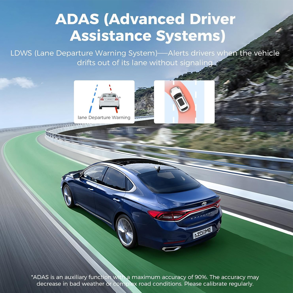 Câmera Veicular Azdome M01 Pro Dual 1080p Adas + Micro Sd
